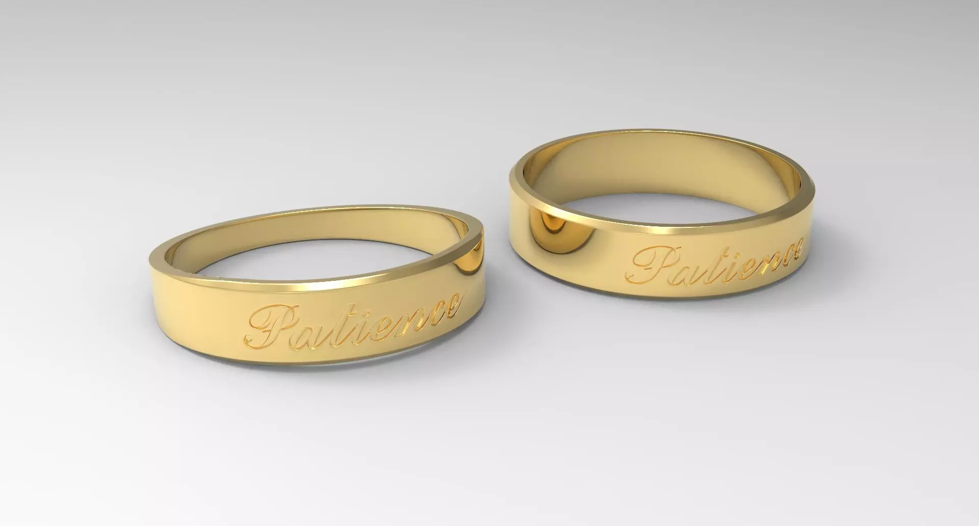 Patience Couple Ring Gold 24k Polished 3D print model