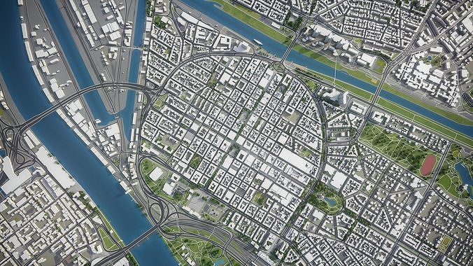 Mannheim Heidelberg Low-poly 3D model 6