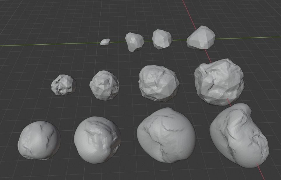3D Low and high poly rock models Low-poly 3D model_1