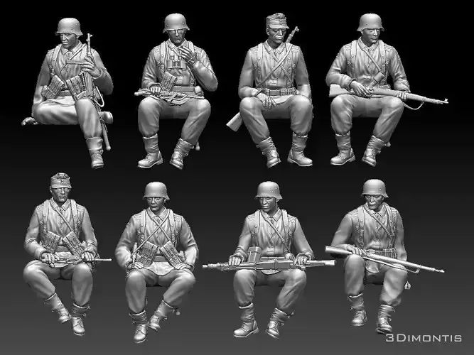 German soldiers 3D print model