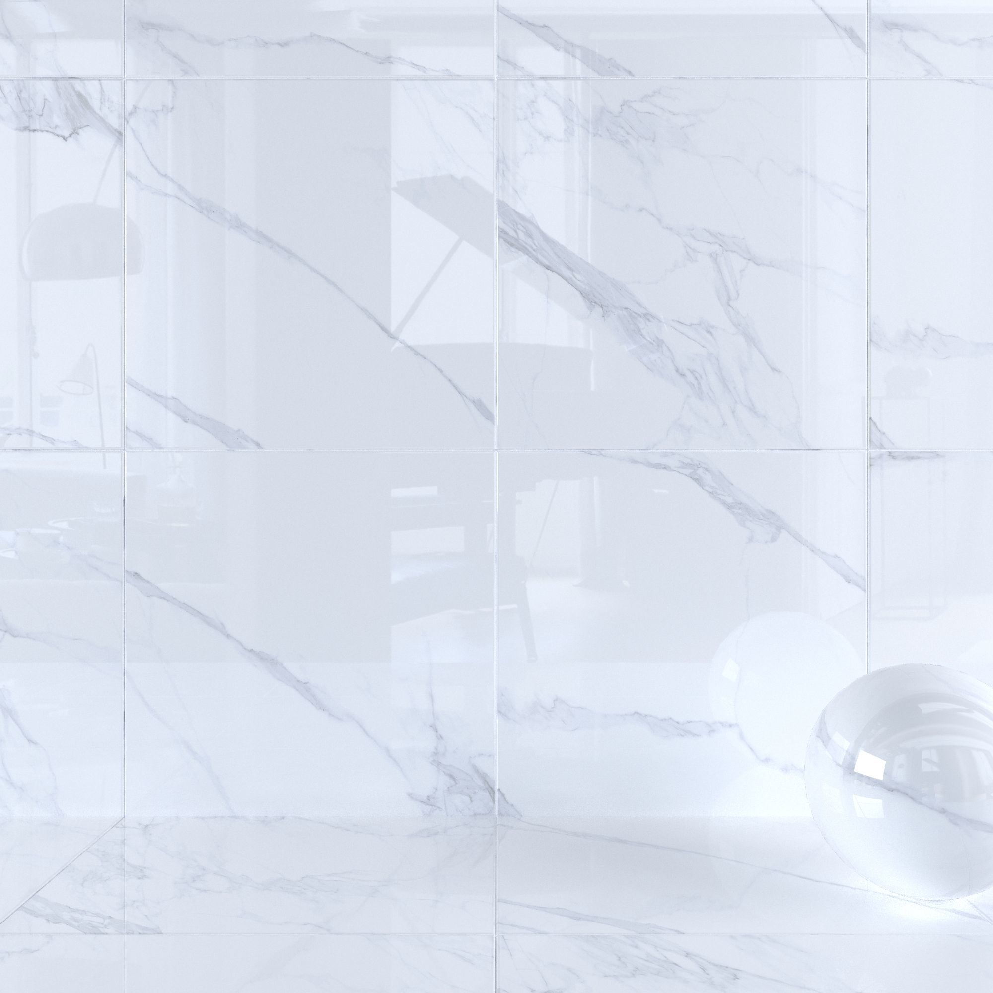 Wall Tiles Museum Calacatta 4D White 120x120 Set 3 Texture_4