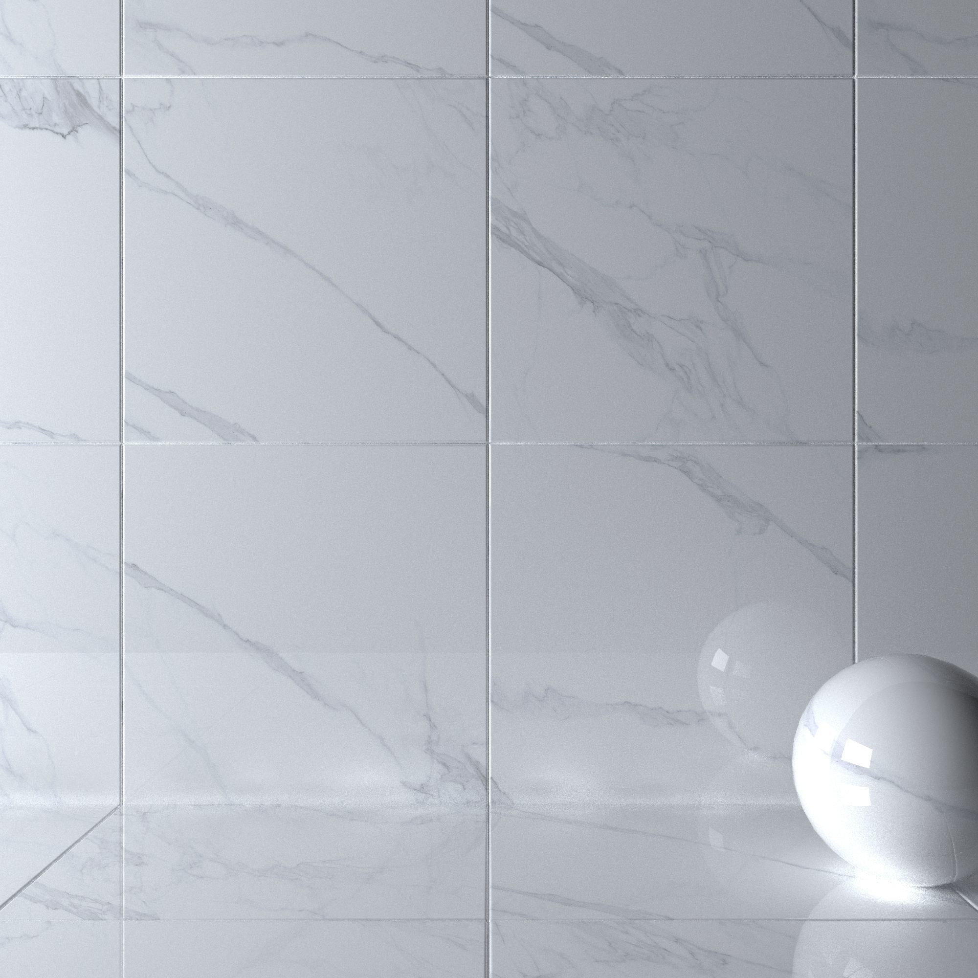 Wall Tiles Museum Calacatta 4D White 120x120 Set 3 Texture_1