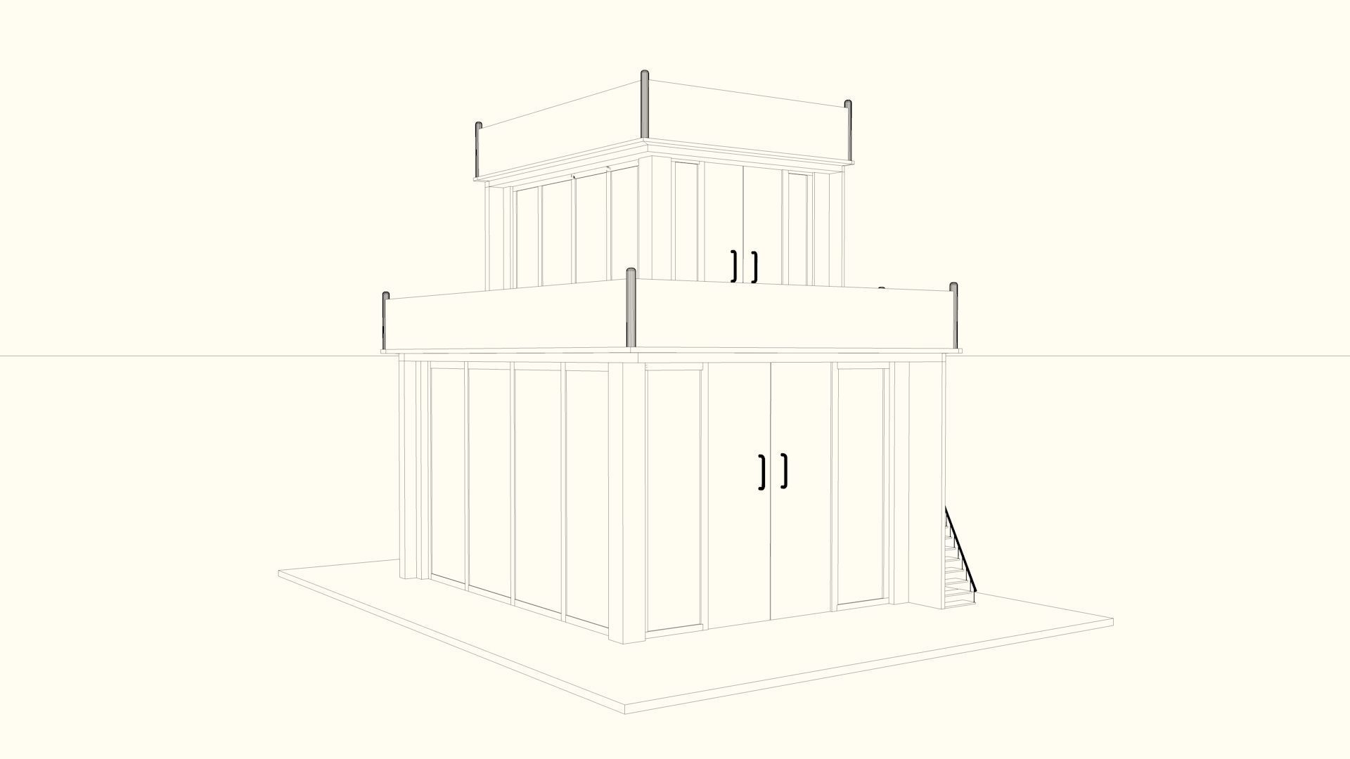 Modern Villa Low-poly 3D model_9