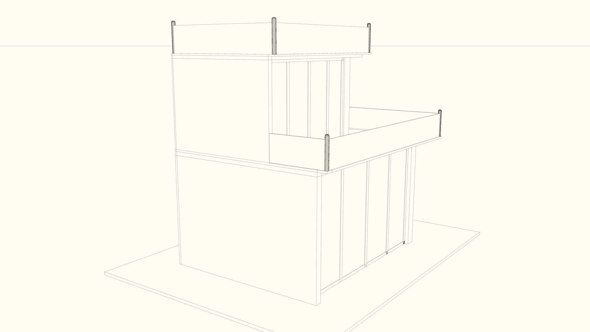 Modern Villa Low-poly 3D model_7