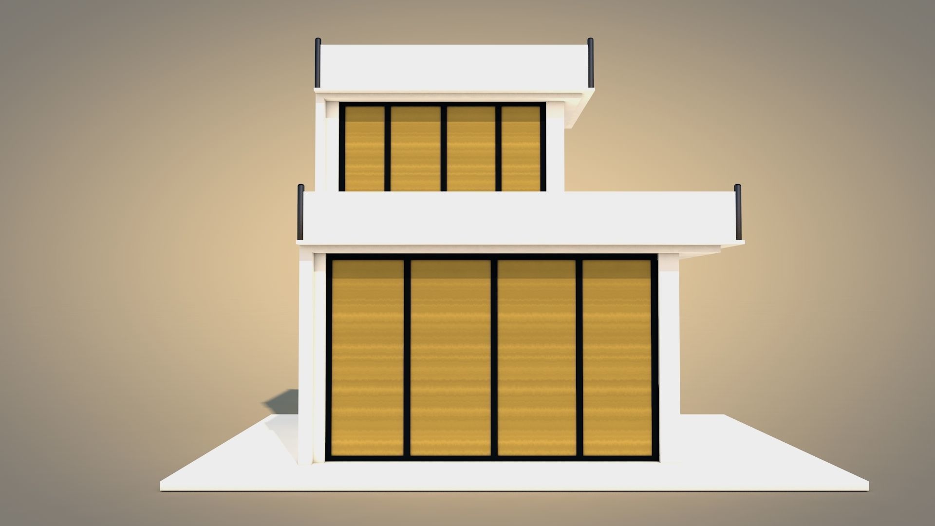 Modern Villa Low-poly 3D model_1