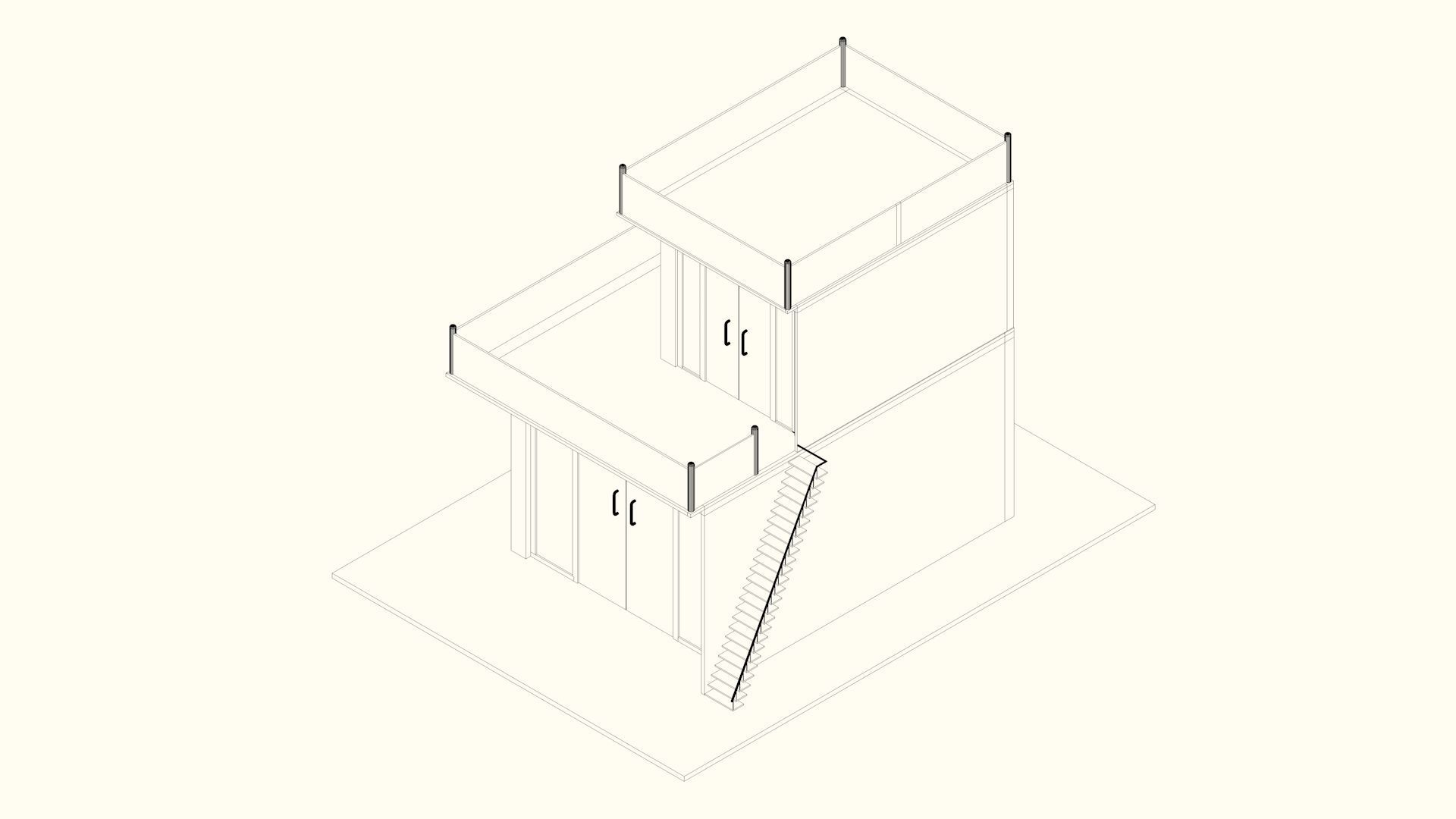 Modern Villa Low-poly 3D model_8