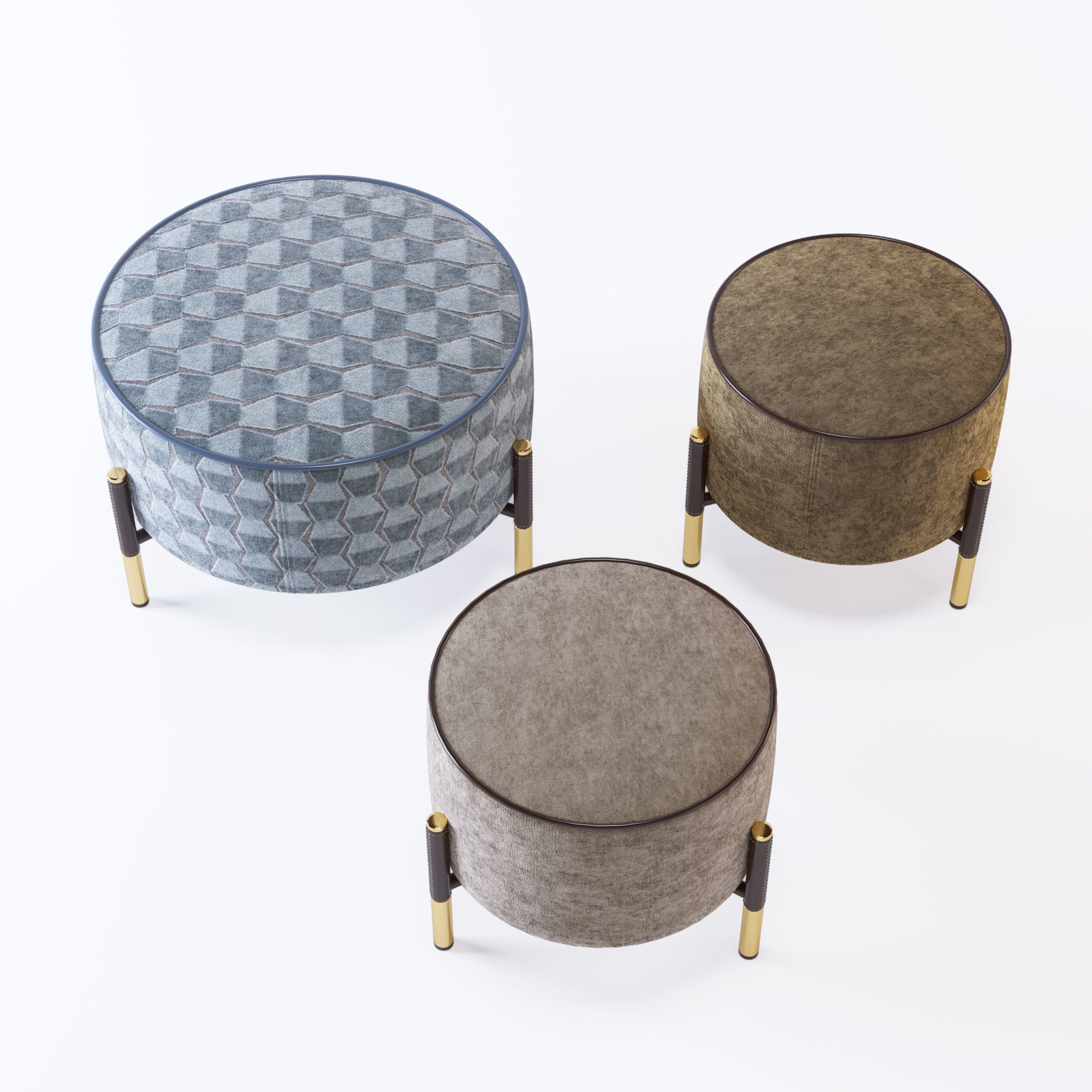 Vittoria Frigerio Araldo pouf Low-poly 3D model_1