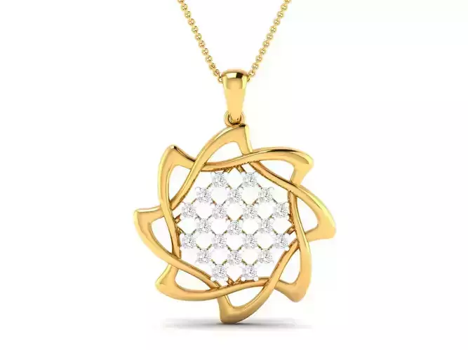 Pendant-1204 rose gold pendant with diamonds