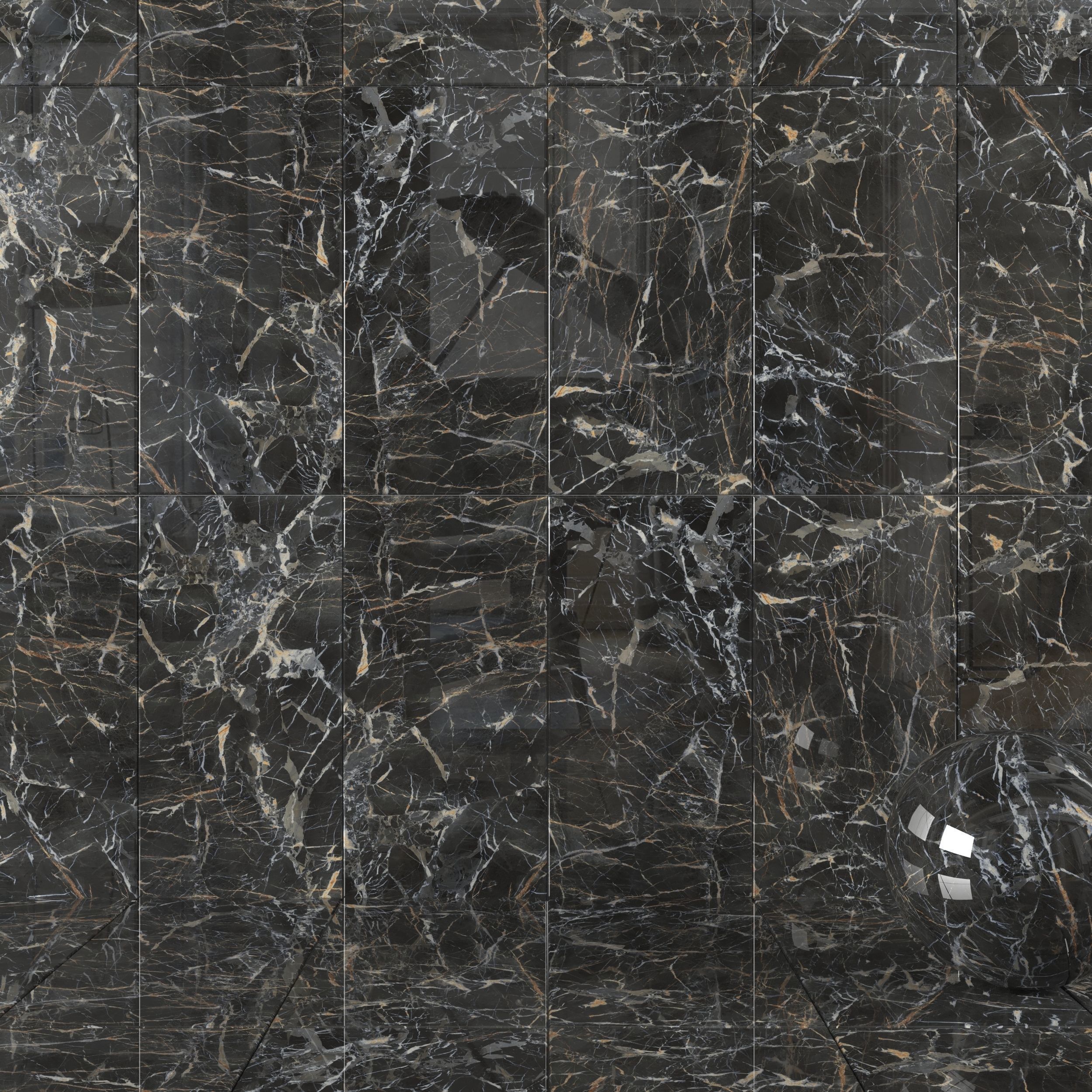 Wall Tiles Museum Laurent Black 60x120 Set 2 Texture_3