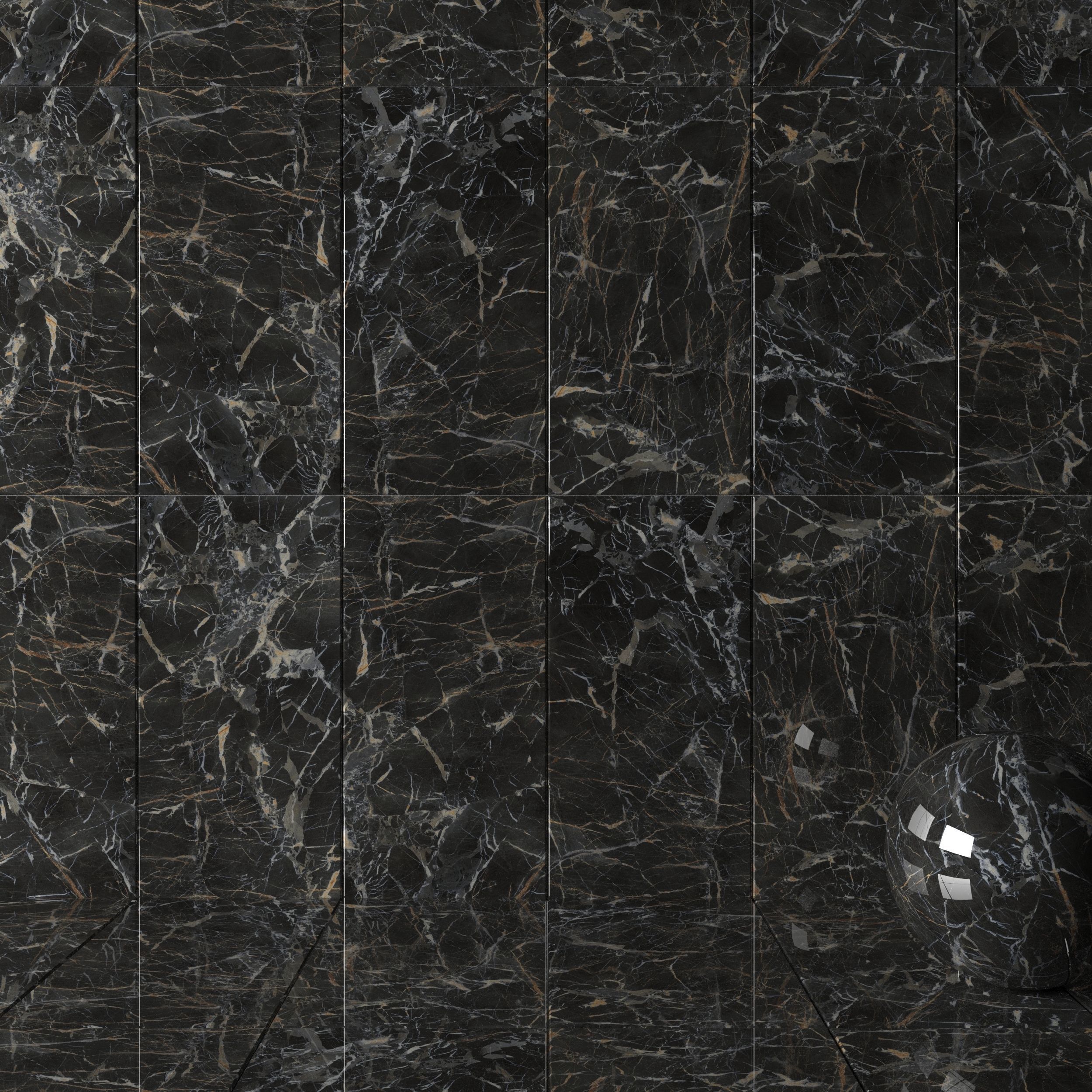 Wall Tiles Museum Laurent Black 60x120 Set 2 Texture_1