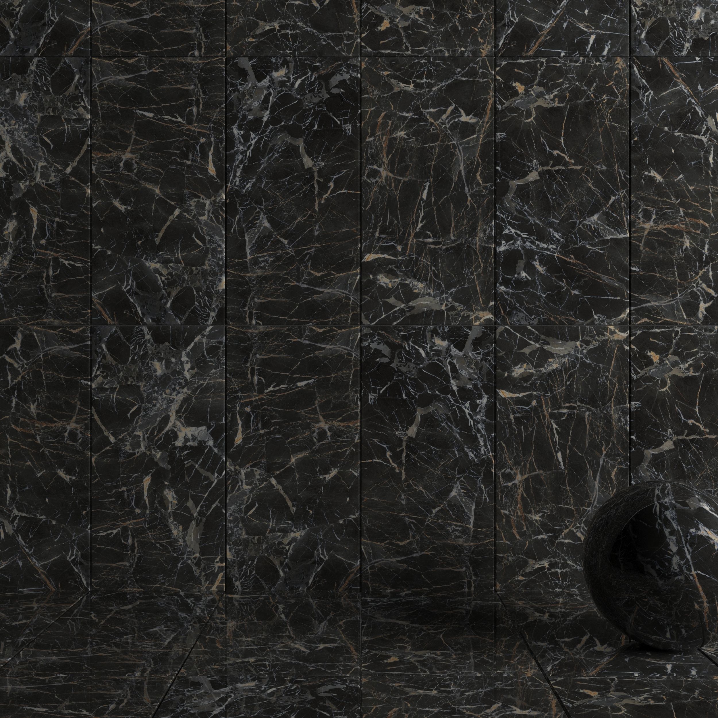 Wall Tiles Museum Laurent Black 60x120 Set 2 Texture_2