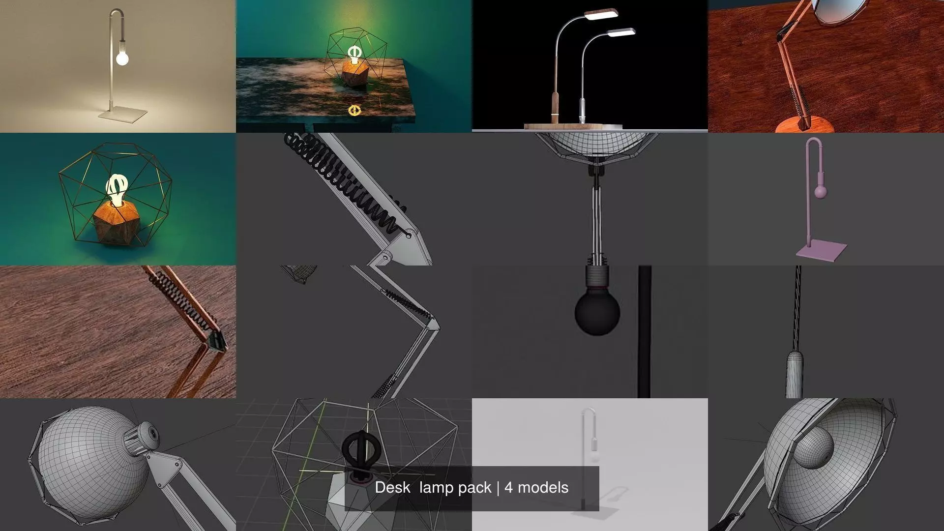 Desk  lamp pack 3D Model Collection_0