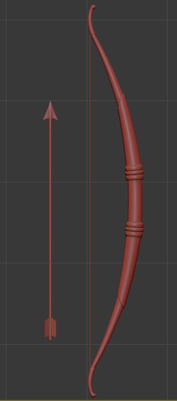 Elven Bow and Arrow Low-poly 3D model_3