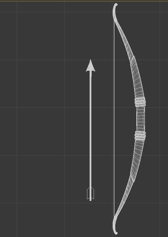 Elven Bow and Arrow Low-poly 3D model_4