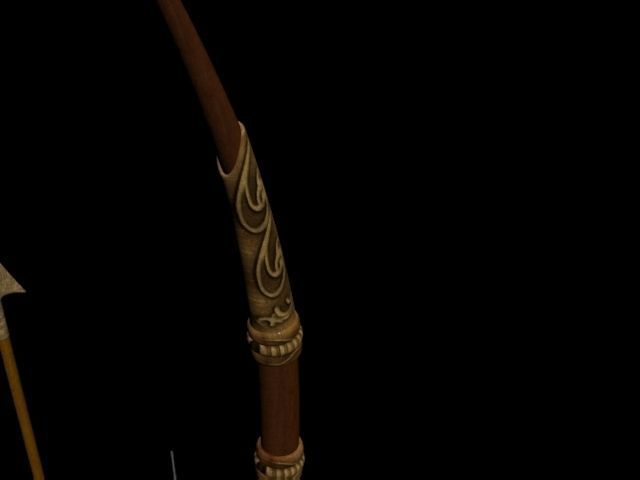 Elven Bow and Arrow Low-poly 3D model_1