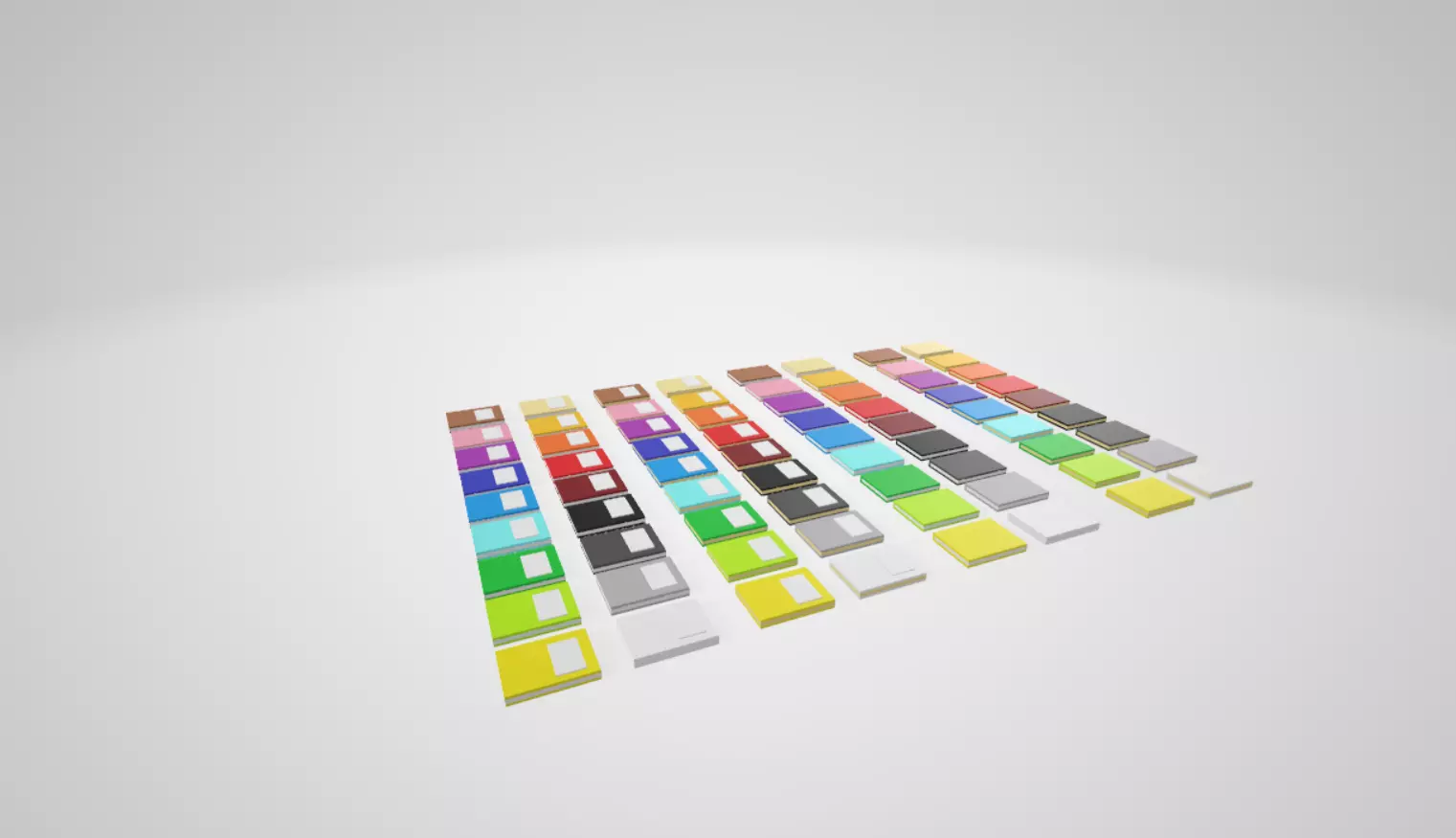 Low poly Books set of colored squares Low-poly 3D model_0