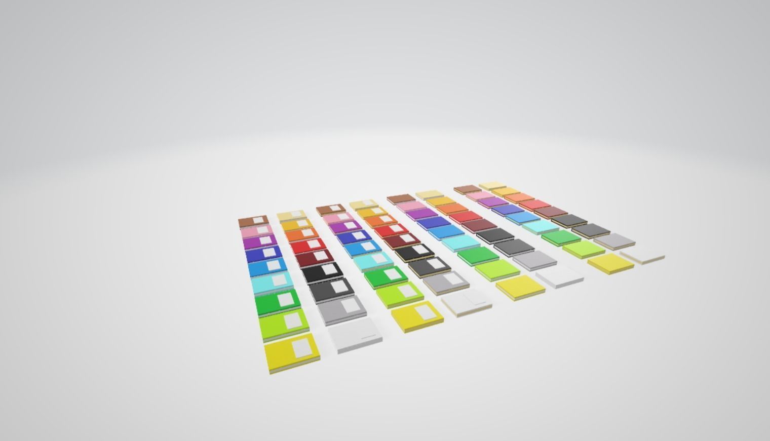 Low poly Books set of colored squares Low-poly 3D model_1