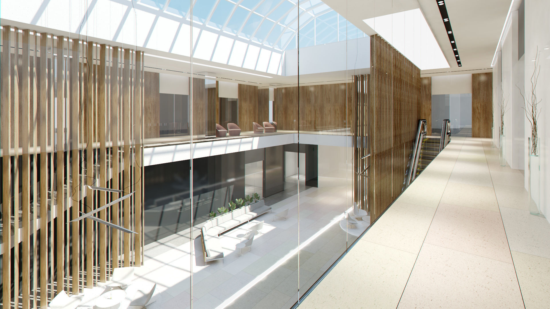 Lobby Hall Foyer Office Low-poly 3D model_3