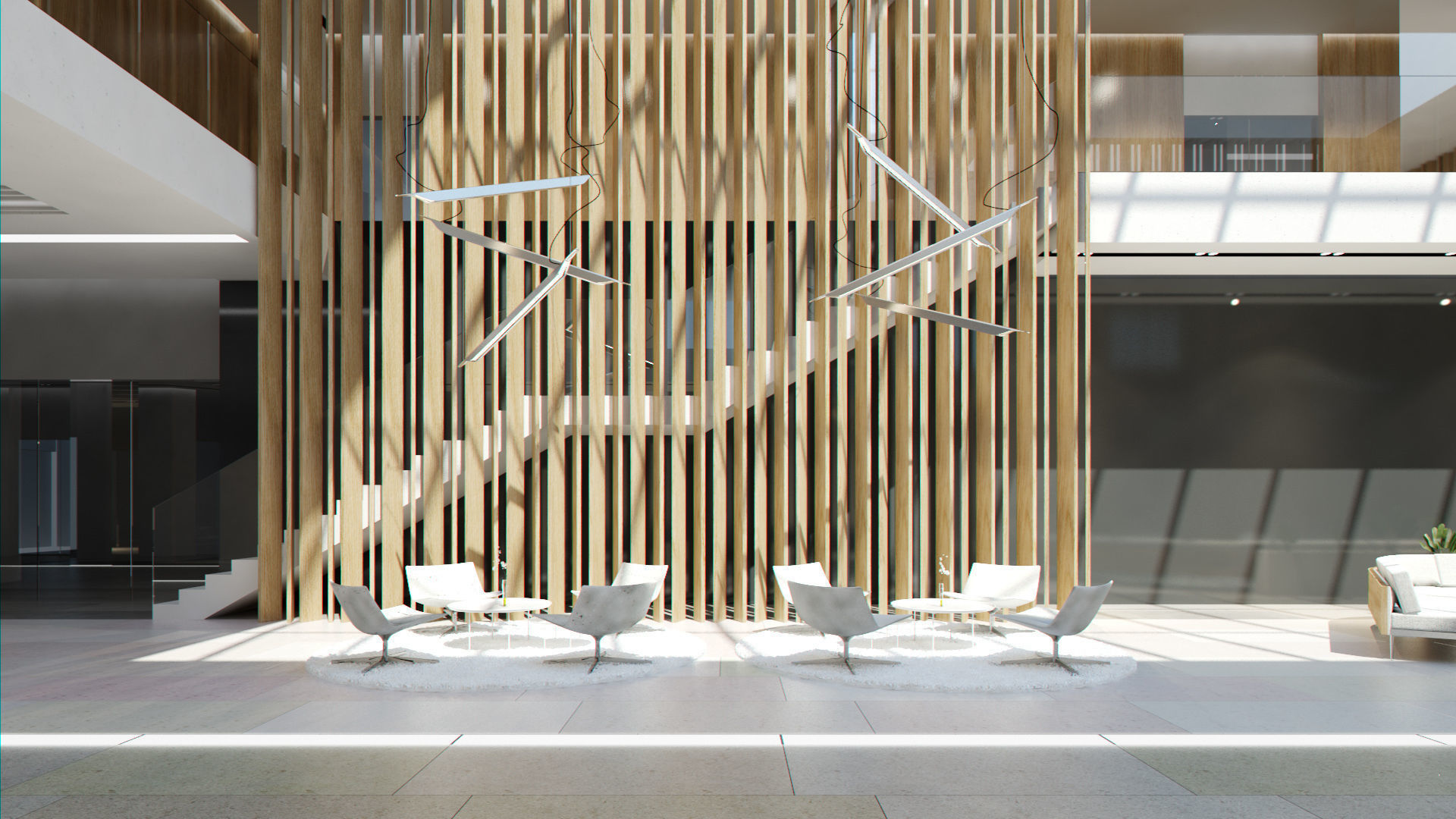 Lobby Hall Foyer Office Low-poly 3D model_2