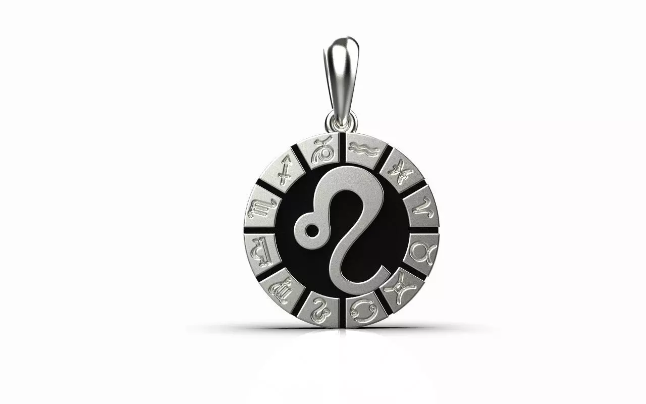 Zodiac pendant LEO model 40 3D print model_0