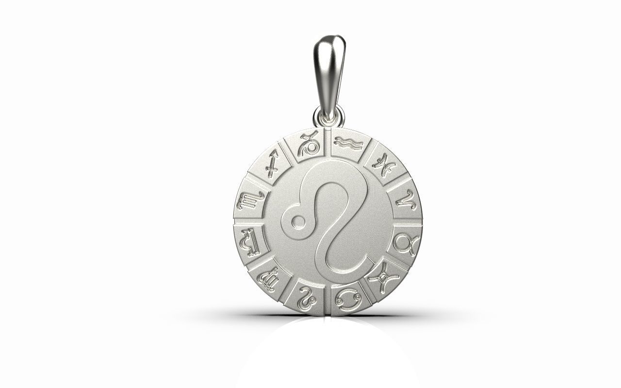 Zodiac pendant LEO model 40 3D print model_2
