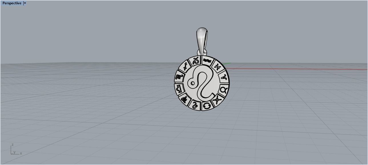 Zodiac pendant LEO model 40 3D print model_12