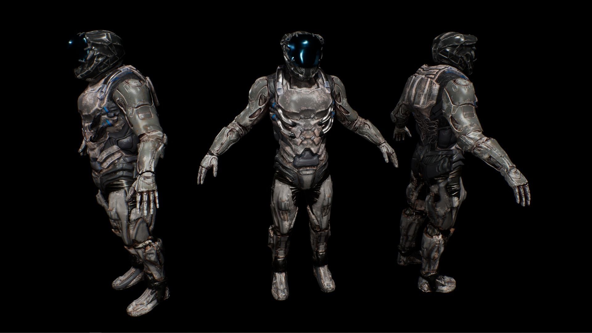 cyborg soldier v3  Low-poly 3D model_4