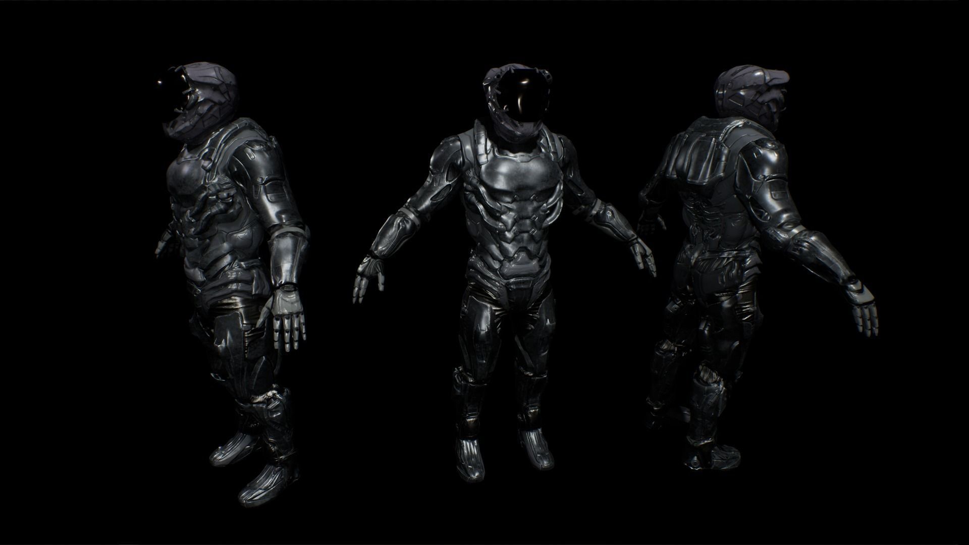 cyborg soldier v3  Low-poly 3D model_6