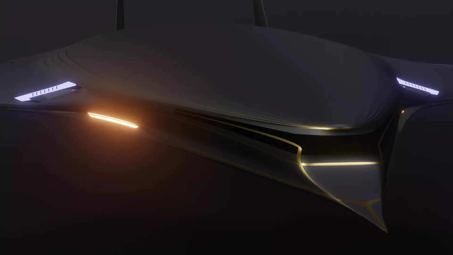 Goldsting- Futuristic supersonic passenger aircraft Low-poly 3D model