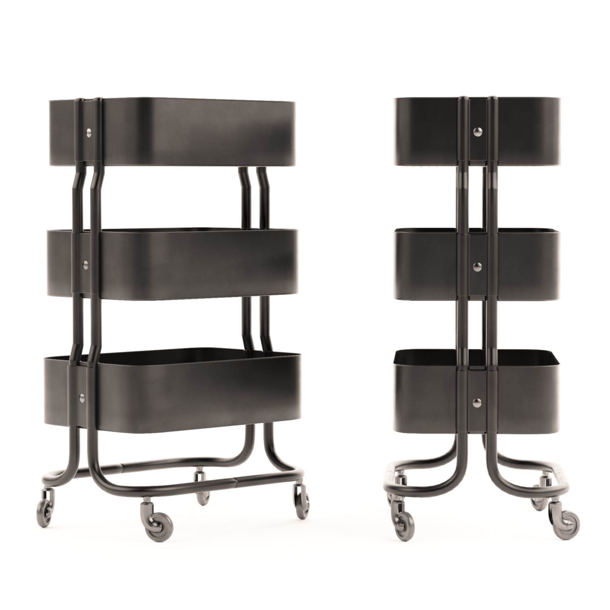 Rashult Ikea Metal Trolley and Shelving  3D model_1