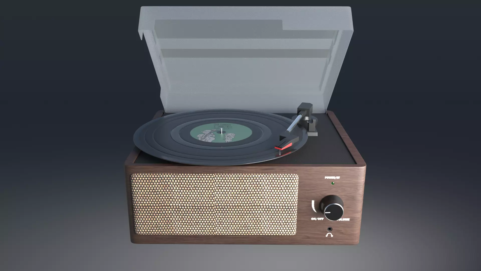 Turntable old record player Free 3D model