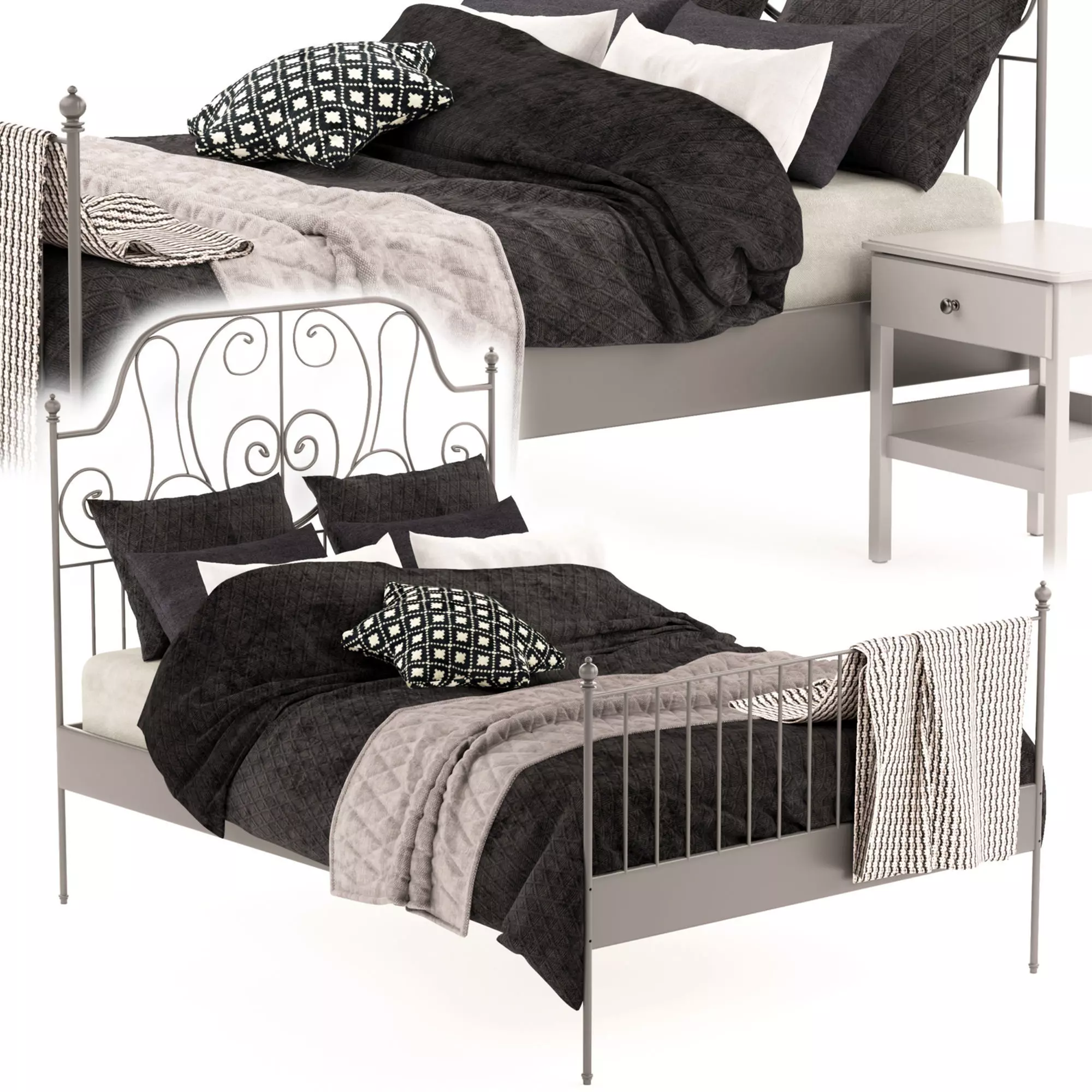 Leirvik IKEA bed 3D model_0