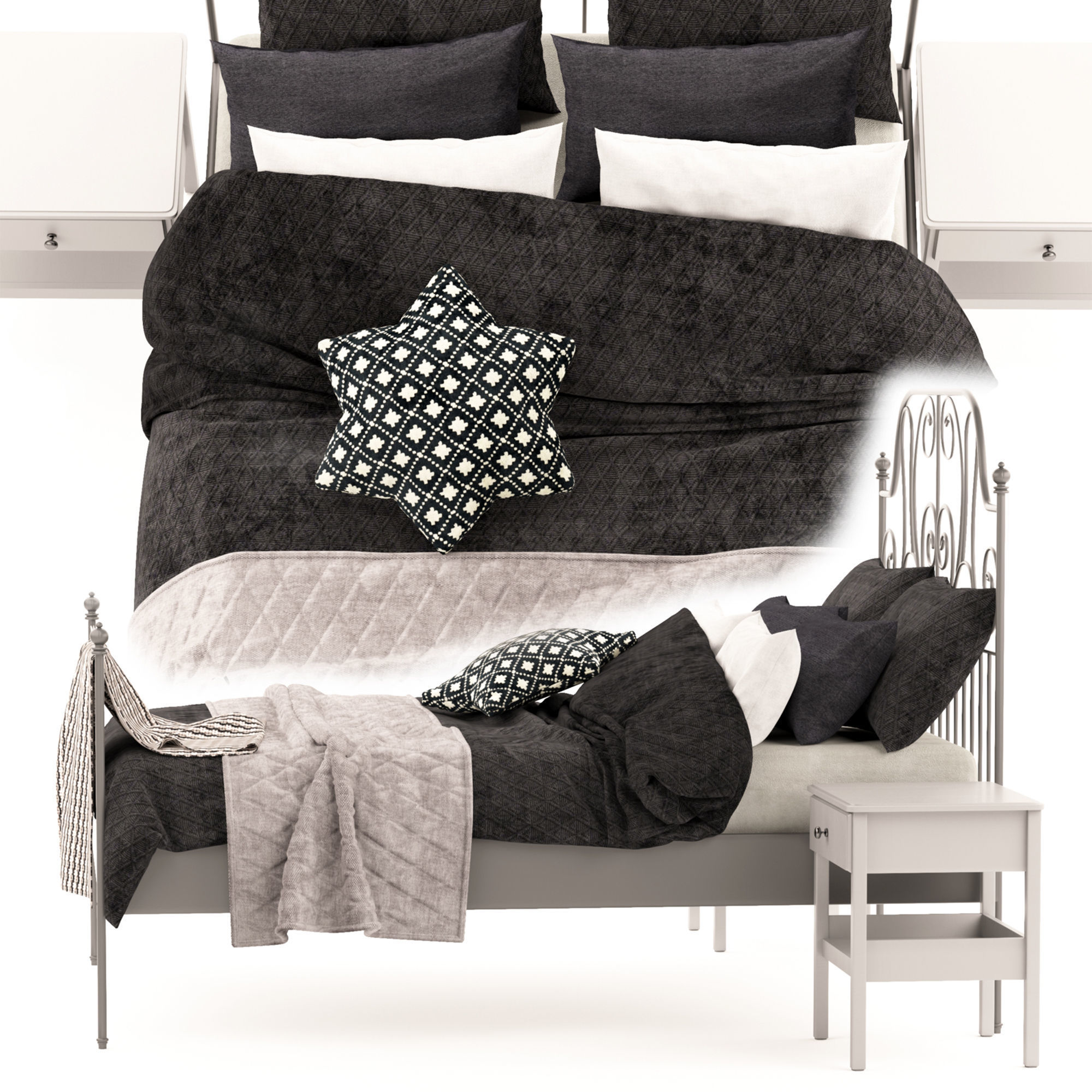 Leirvik IKEA bed 3D model_4