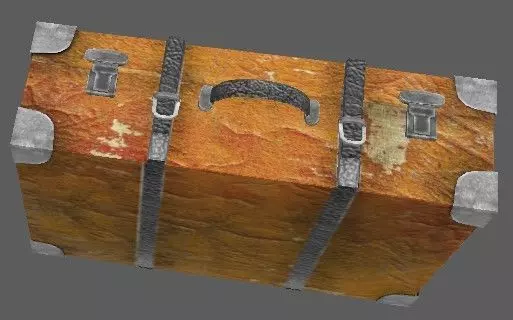 Suitcase leather shabby vintage Lowpoly Low-poly 3D model