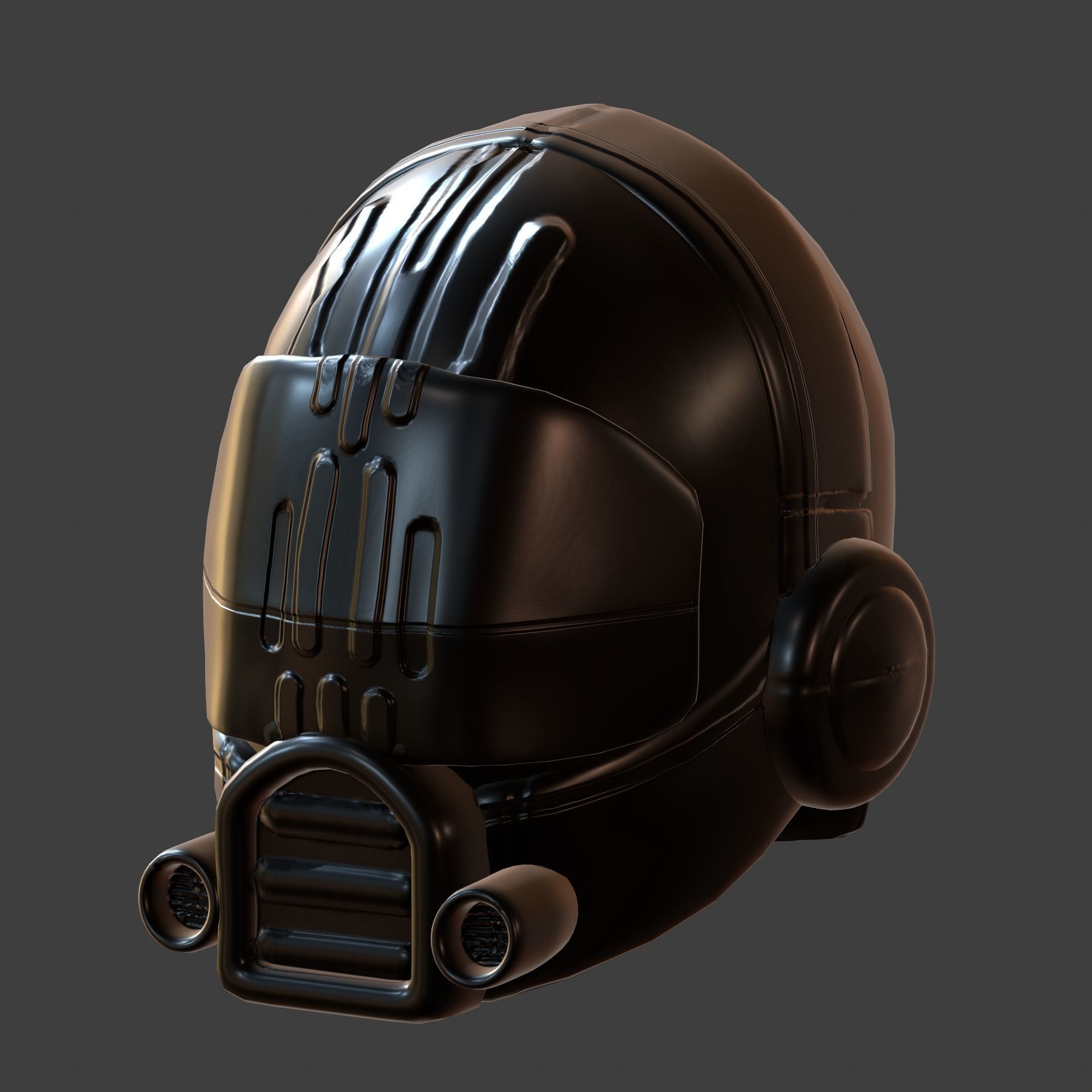 Helmet plastic mask protection Low-poly 3D model Low-poly 3D model_3