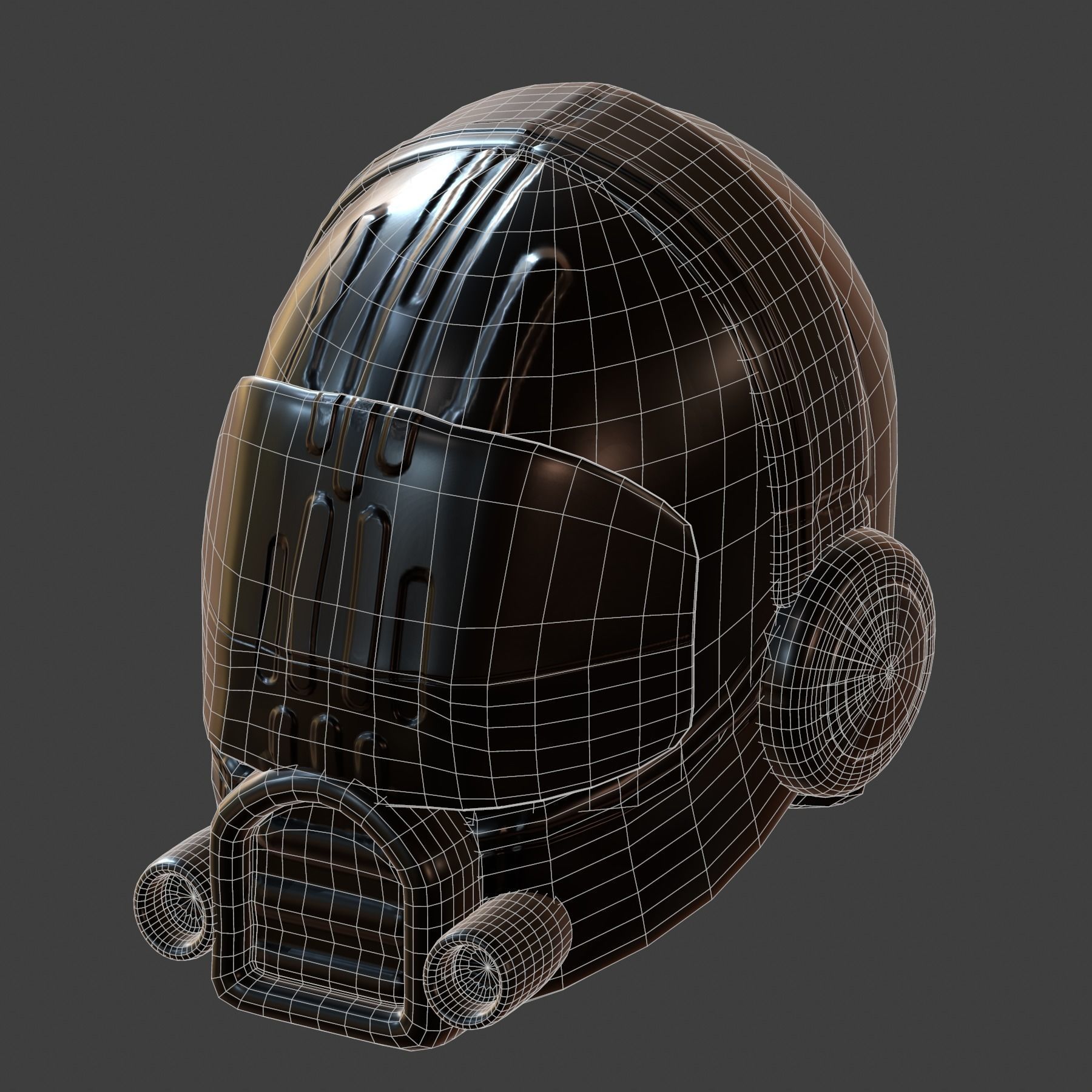 Helmet plastic mask protection Low-poly 3D model Low-poly 3D model_7