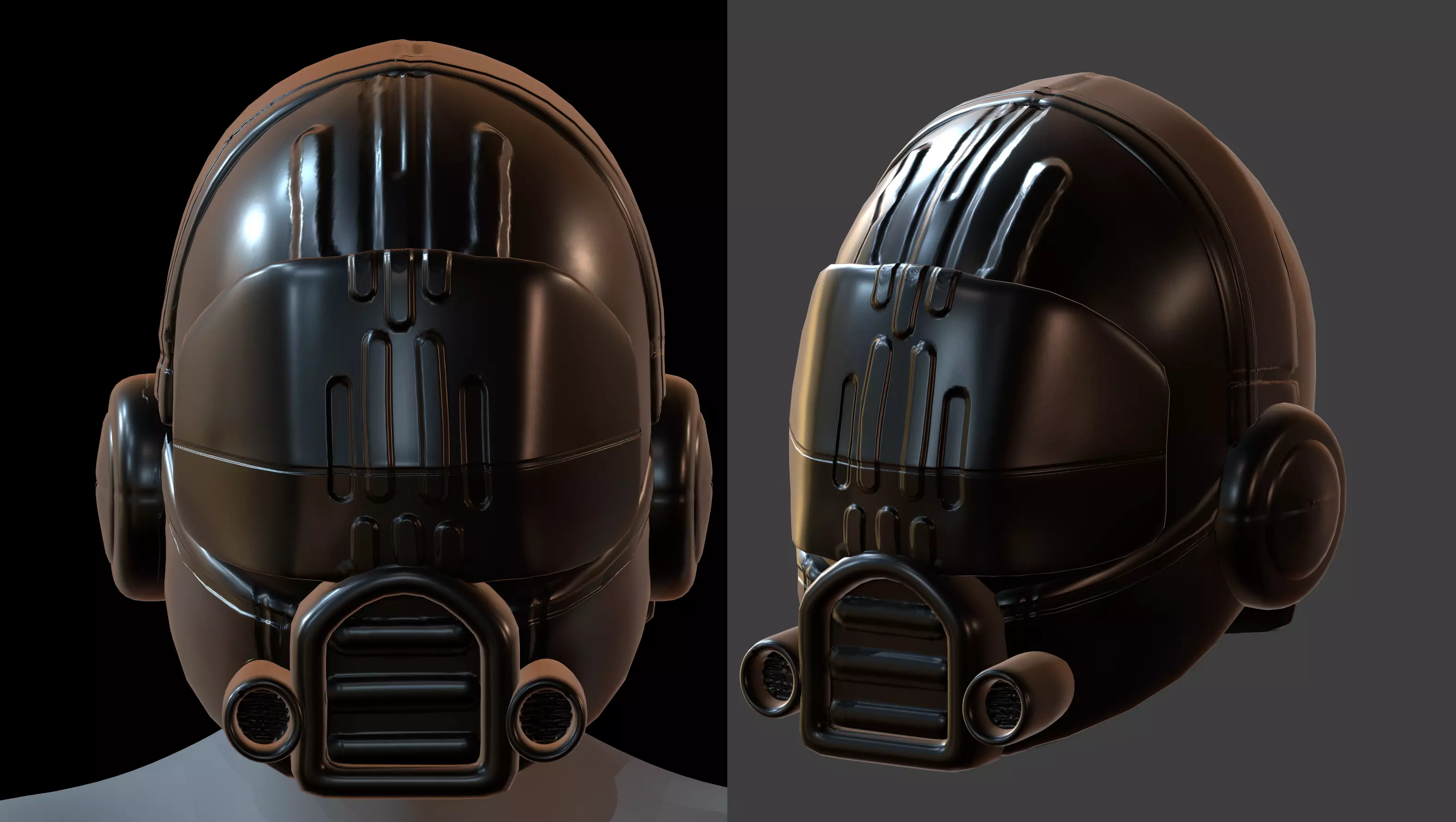 Helmet plastic mask protection Low-poly 3D model Low-poly 3D model_0