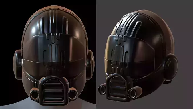 Helmet plastic mask protection  Low-poly 3D model