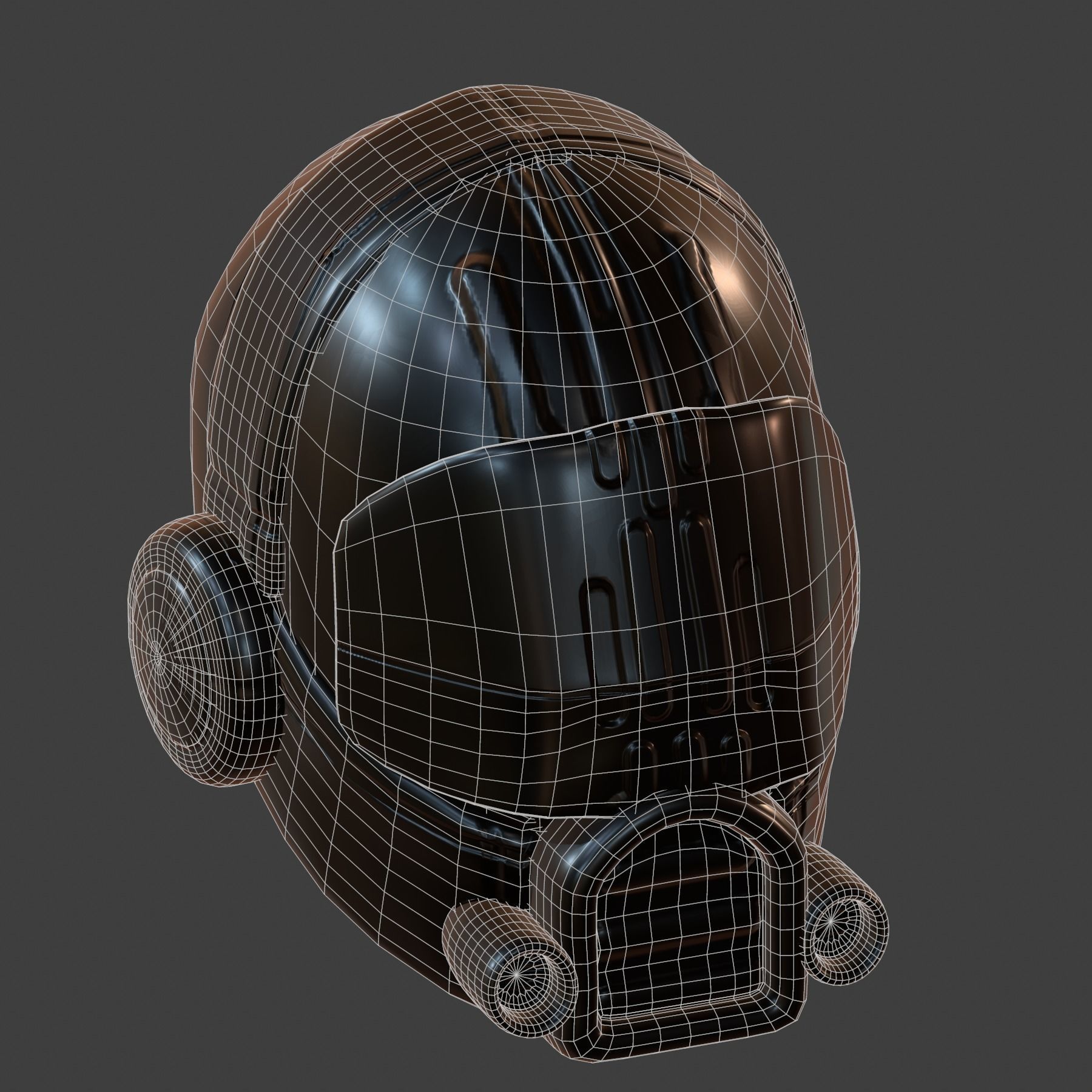 Helmet plastic mask protection Low-poly 3D model Low-poly 3D model_8