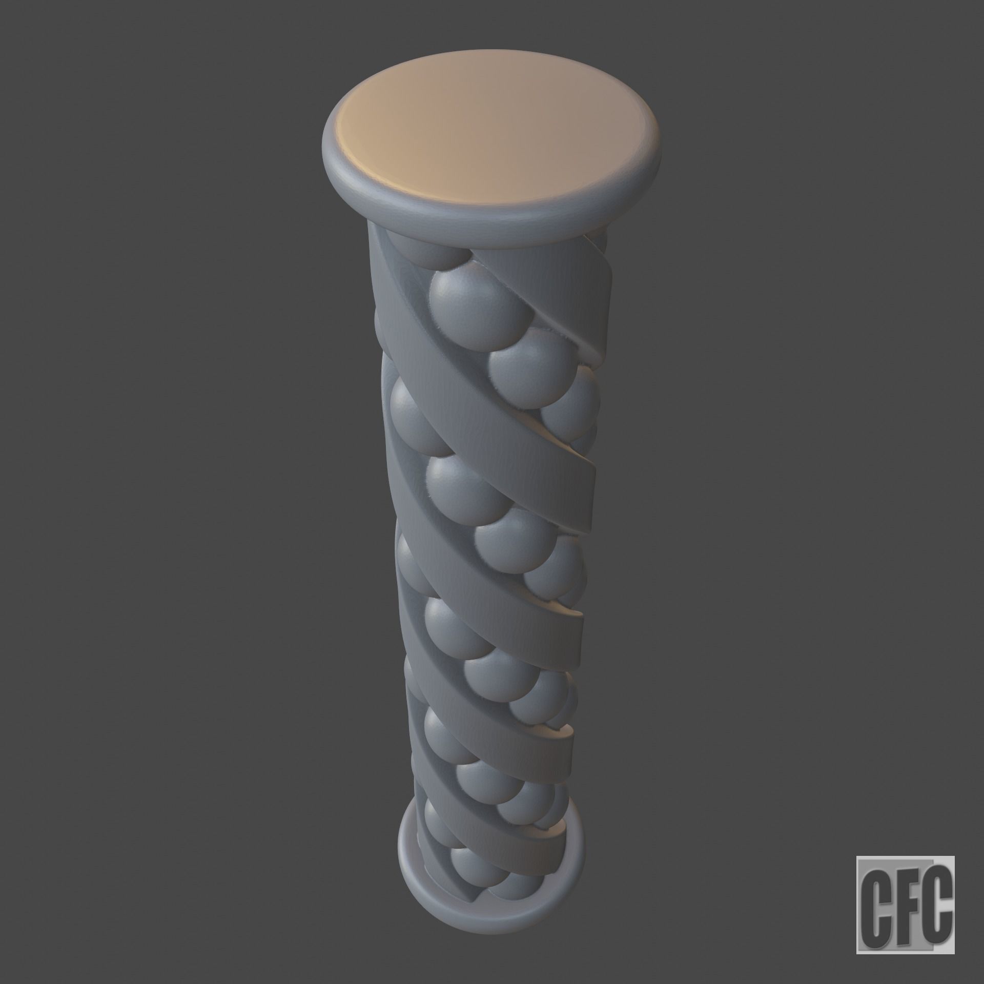 Goth shaft - 3d model for CNC - GothShaftCFC02 3D print model_4