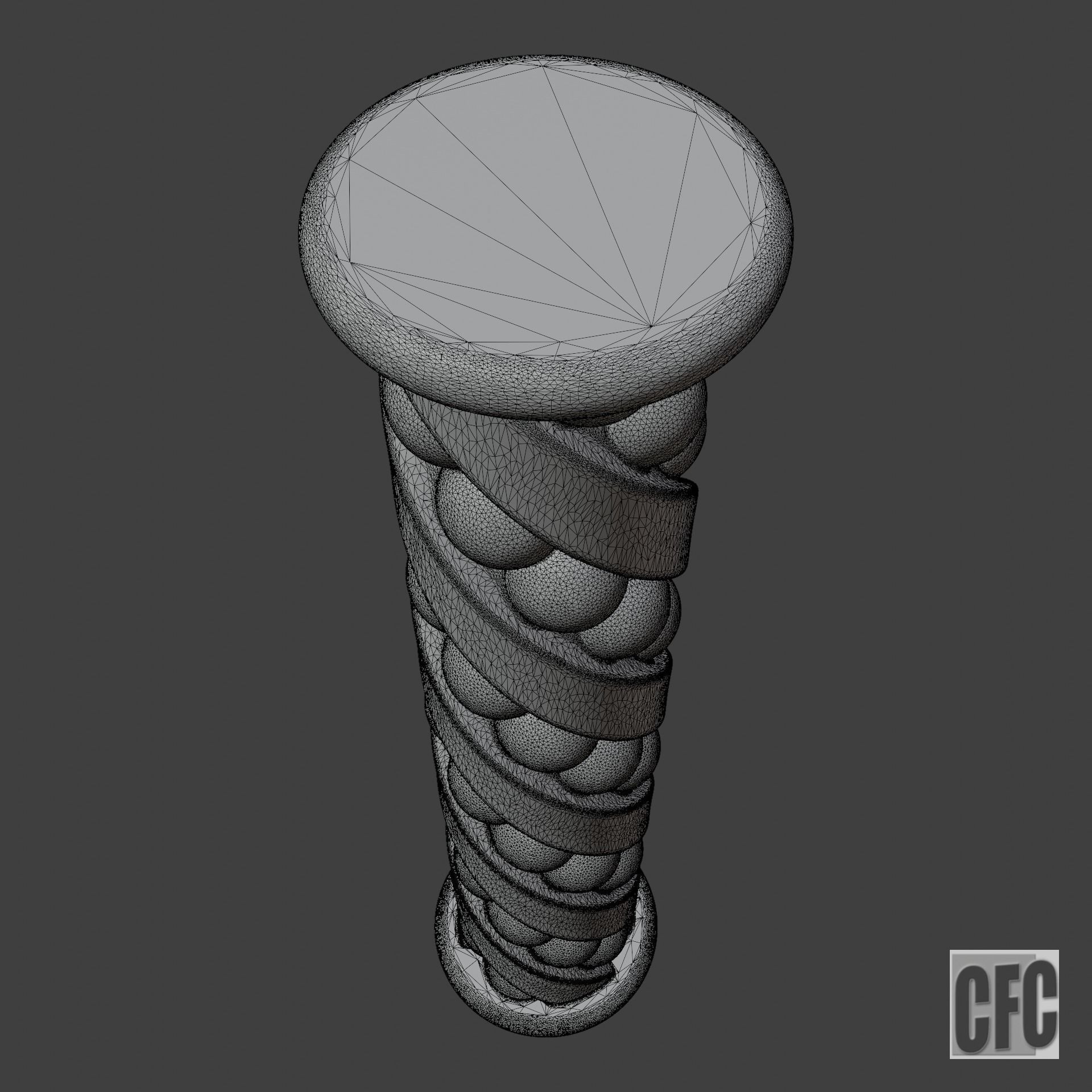 Goth shaft - 3d model for CNC - GothShaftCFC02 3D print model_10