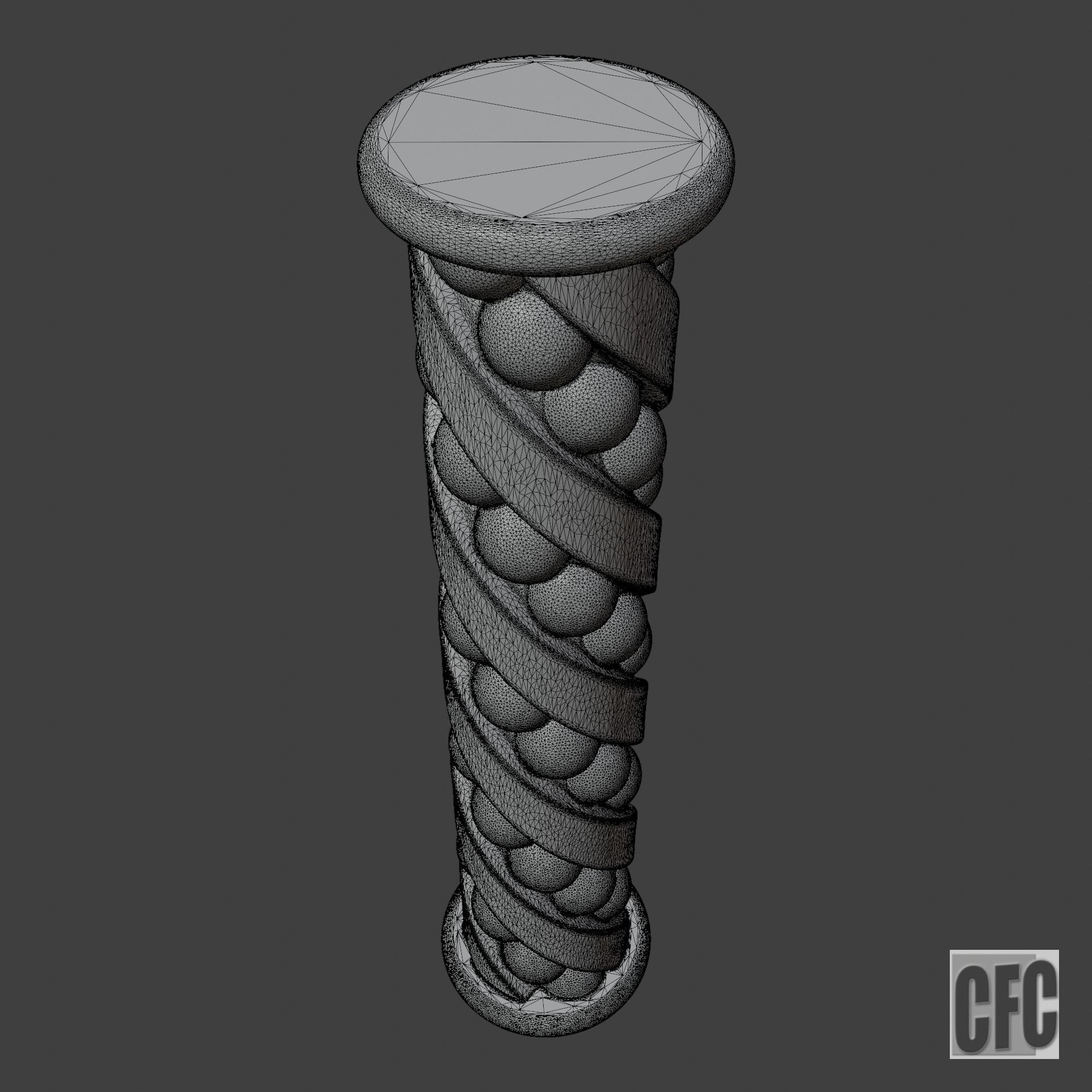 Goth shaft - 3d model for CNC - GothShaftCFC02 3D print model_5