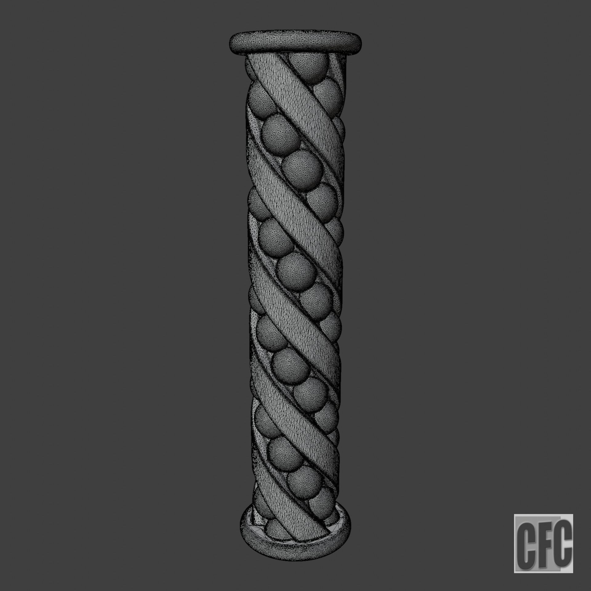 Goth shaft - 3d model for CNC - GothShaftCFC02 3D print model_8