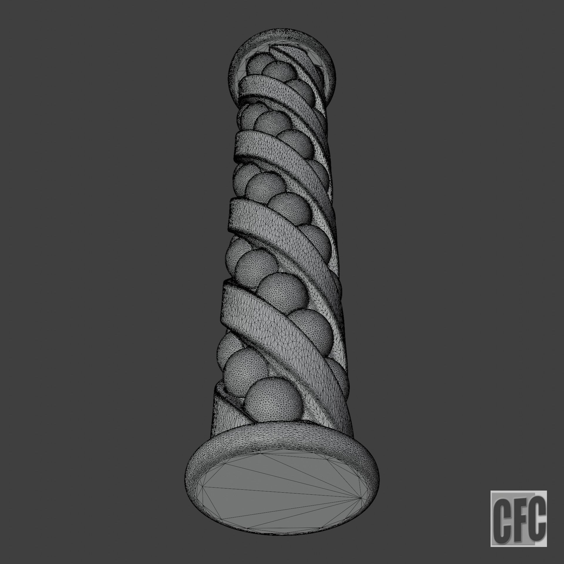 Goth shaft - 3d model for CNC - GothShaftCFC02 3D print model_6
