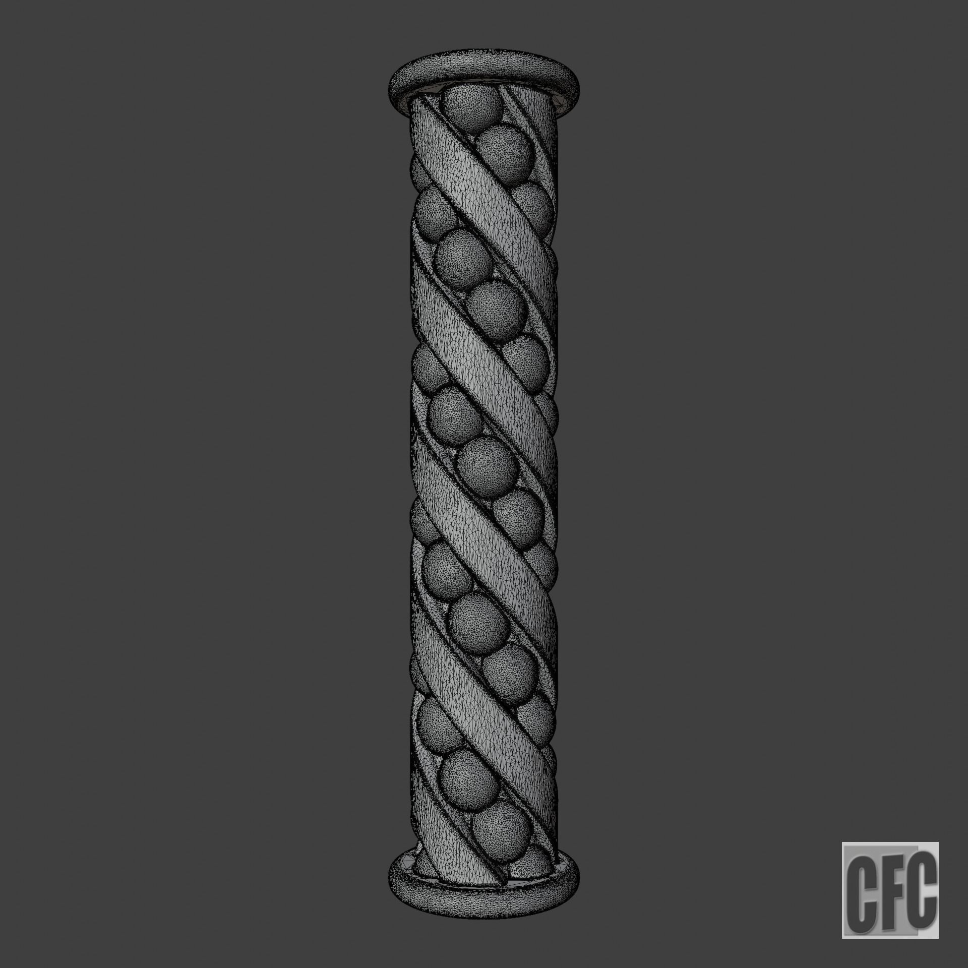 Goth shaft - 3d model for CNC - GothShaftCFC02 3D print model_14