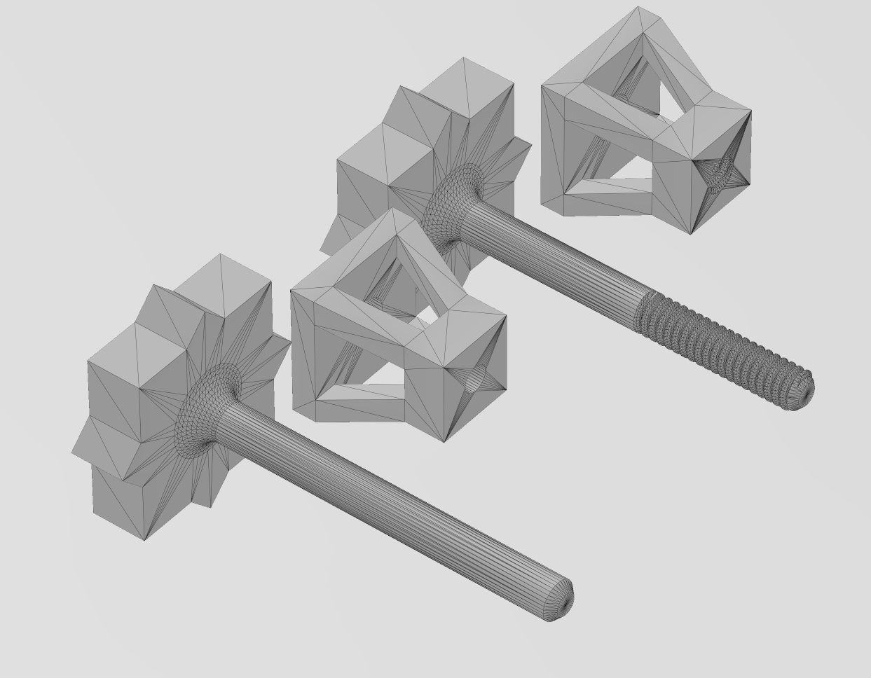 Moucharabih motif stud earring 3D print model_11