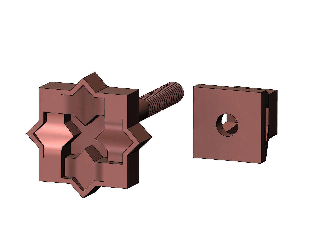 Moucharabih motif stud earring 3D print model_6