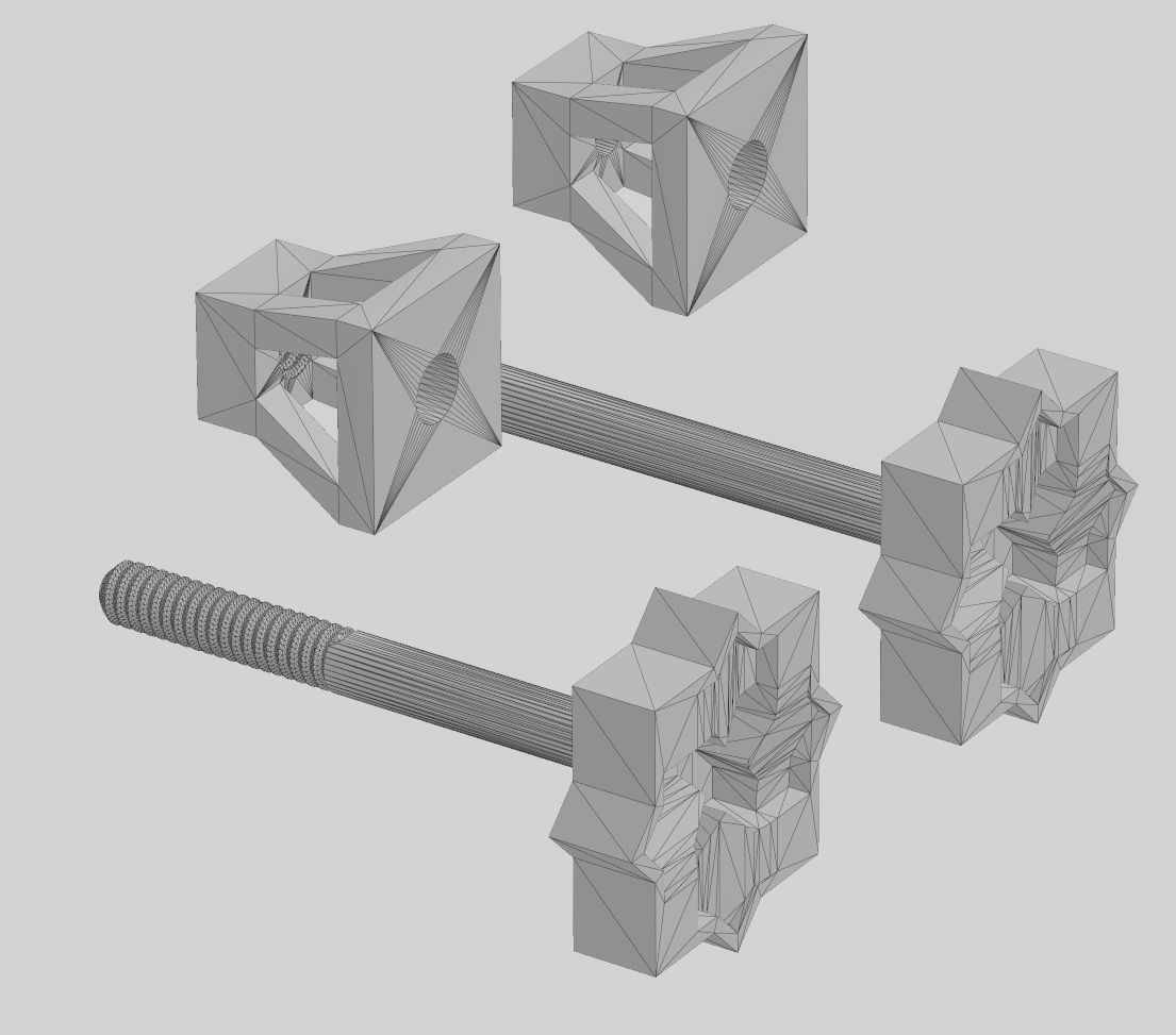 Moucharabih motif stud earring 3D print model_12