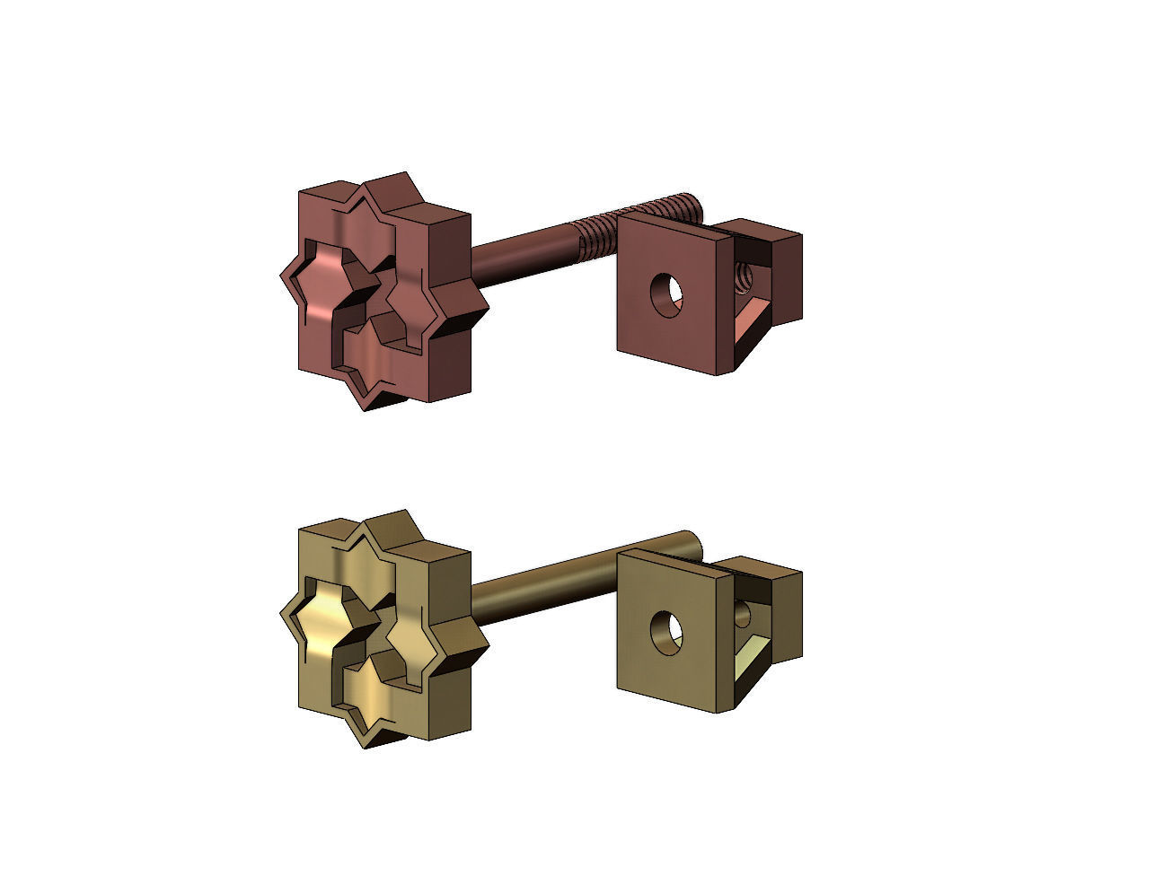 Moucharabih motif stud earring 3D print model_2