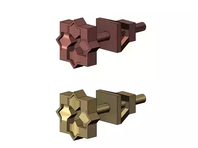 Moucharabih motif stud earring 3D print model